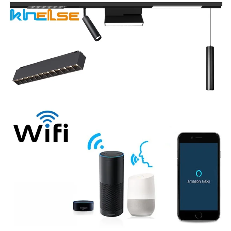 Приглушаемая светодиодная смарт лампа Zigbee с Wi Fi светильник магнитным треком