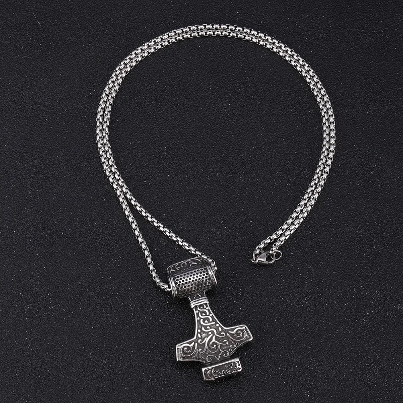Норвежский викинг из нержавеющей стали ожерелье мужские подвески с молотом Тора