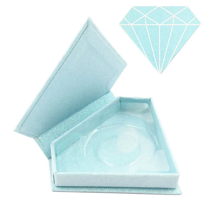 

Wholesale False Eyelash Packaging light blue Box Lash Boxes Custom Faux Mink eyelashes Package Cosmetic Storage Cases Vendors