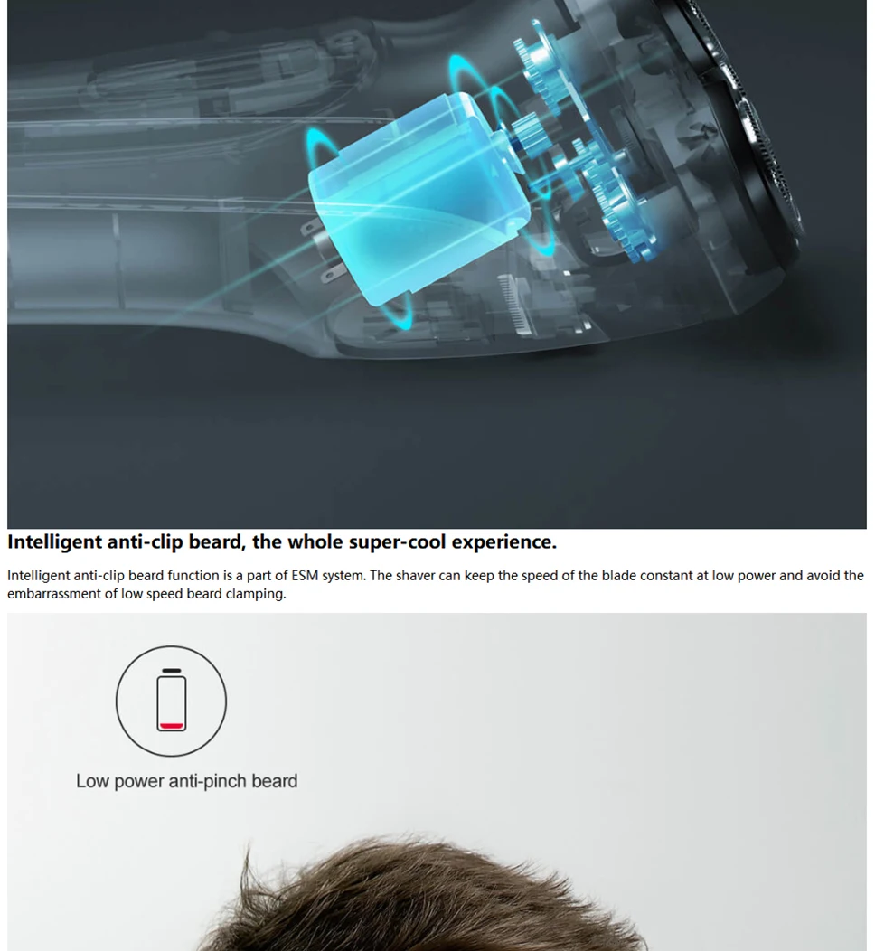 XIAOMI для лица бритва Enchen BlackStone 3D электробритва, мужские моющиеся type-C USB Перезаряжаемый станок для бритья бороды