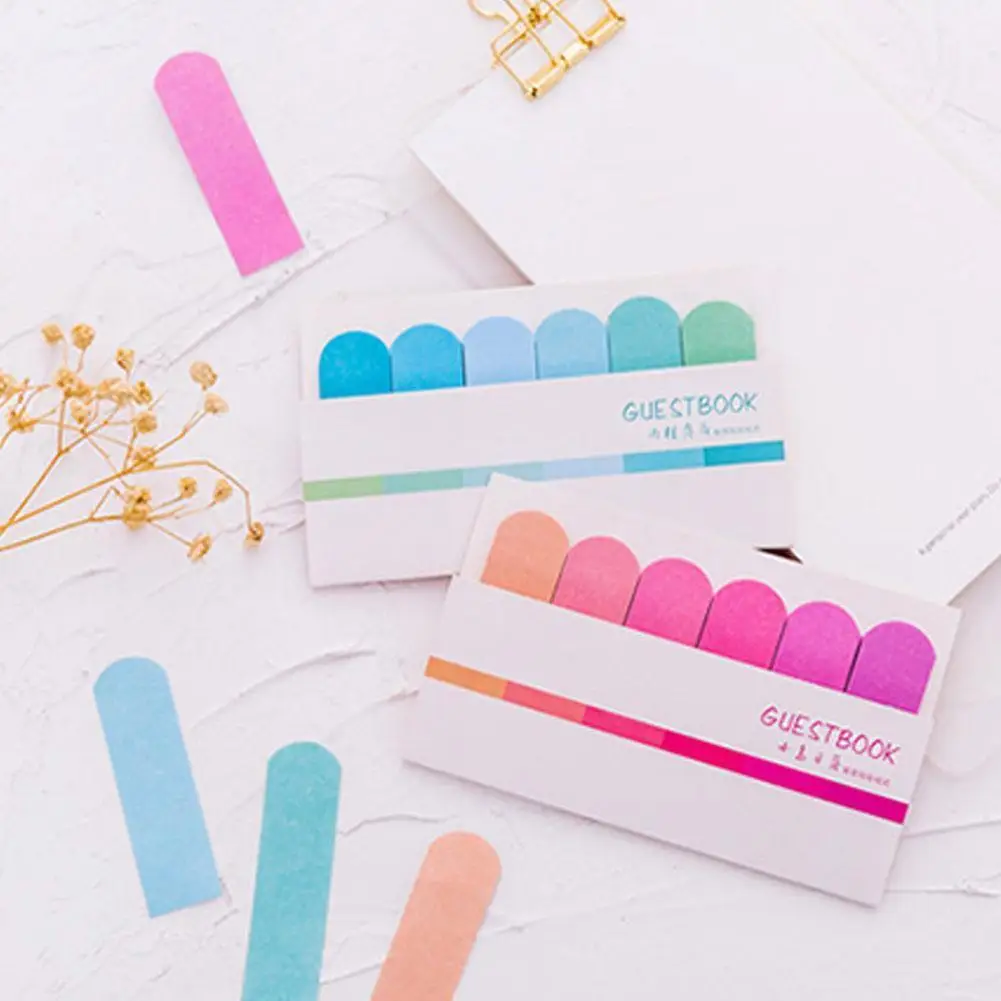 

1pc Creative Colored Gradient Notes Notes Stationery Index Kawaii Planner Memo Sticker Stickers Portable Posted Notepads R4L3