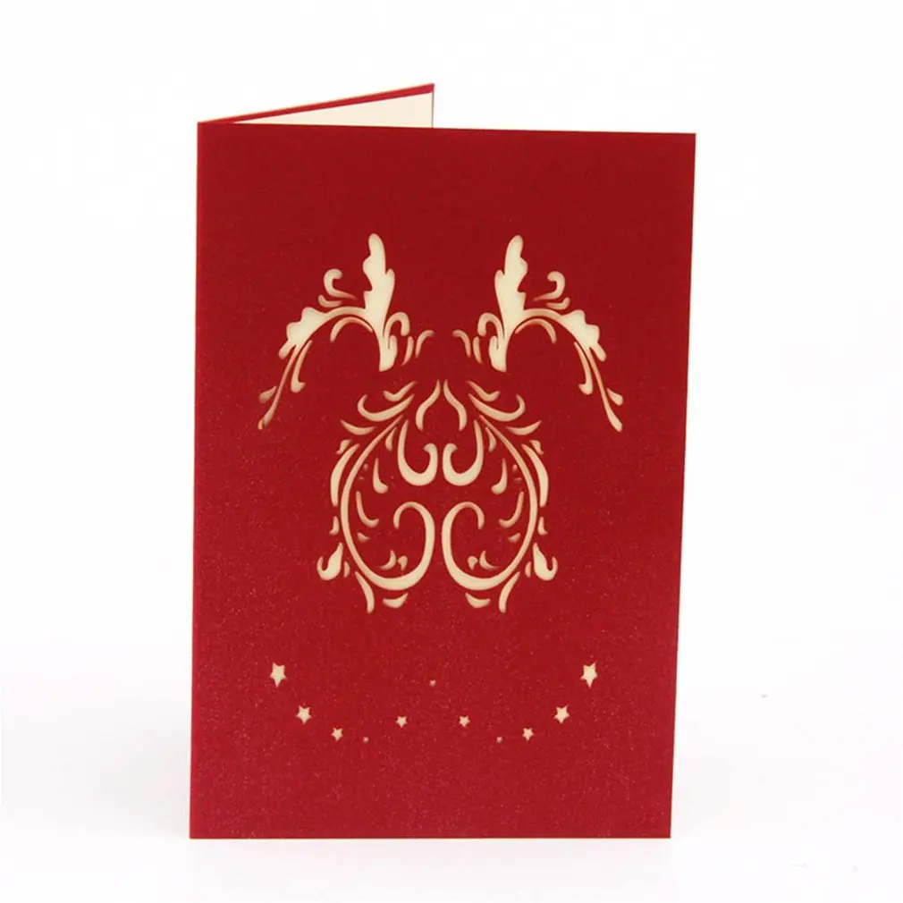 3D всплывающие поздравительные открытки подарок на день рождения карты красное сердце фестиваль открытка