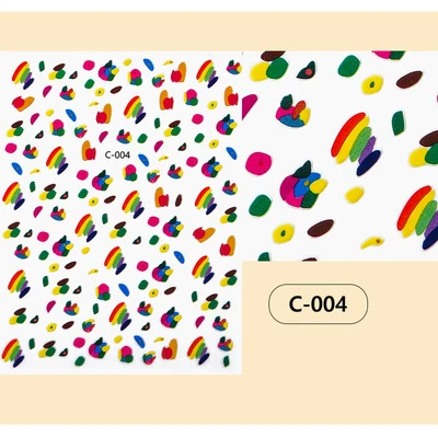004 1 лист стикеры 3D на ногти Nail Art яркие красочные в форме радуги ногти наклейки для ногтей наклейки украшения Маникюр Z0214 - Цвет: 004