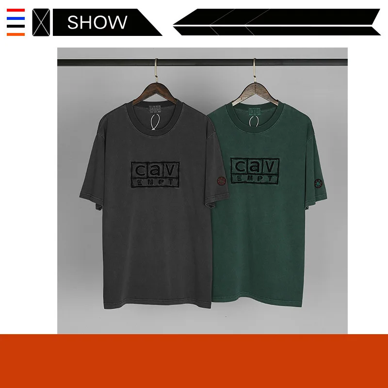 

CAV empt short sleeve T-shirt cavemptc. E 20ss batik wash embroidery 3M reflective short sleeve