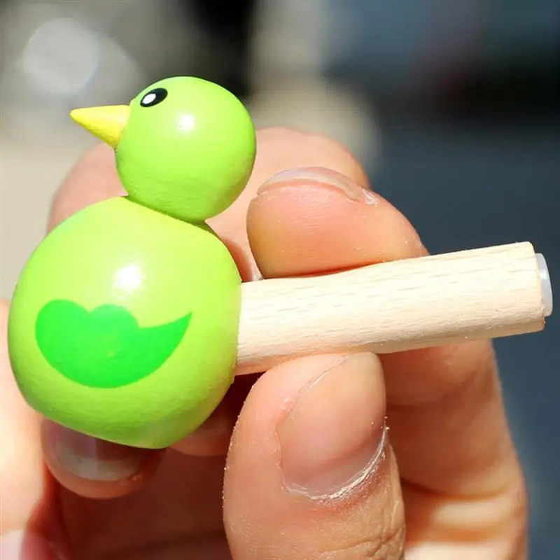 

6PCS Wooden Bird Whistle Cartoon Whistle Bird Whistle Toy Wooden Whistle