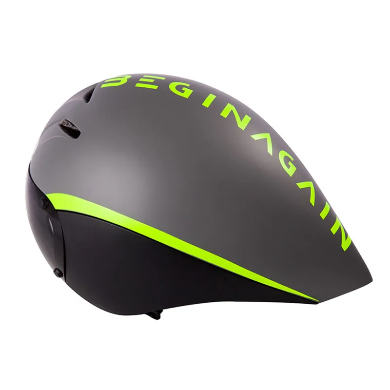 Gray Шлем MTB Aero велосипедный шлем с объективом Триатлон tt tri очки для гонок дорожный велосипед Timetrial запчасти для велосипеда Casco 55-61 см - Цвет: Gray