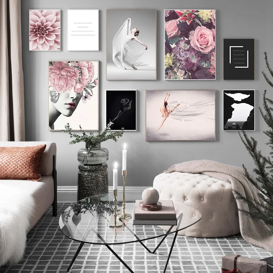 

Flower Woman Car Dance Girl Black White Quotes Nordic Posters And Prints Wall Art Canvas Painting Wall Pictures For Living Room