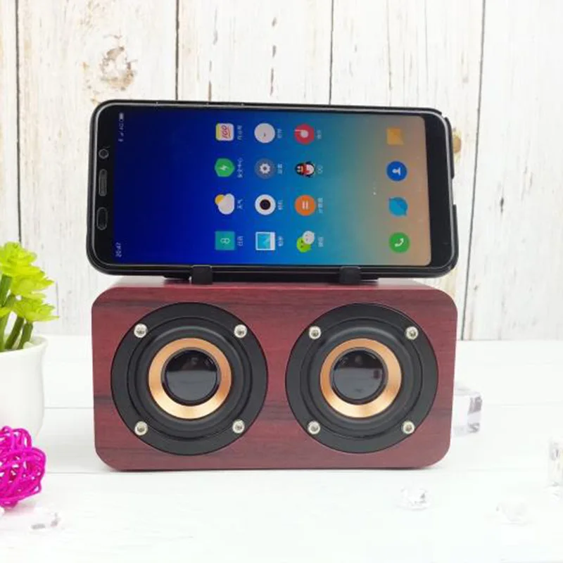

Wooden Bluetooth Speaker Desktop Wireless Bluetooth Portable Speaker for Party Office Outdoors US-Drop
