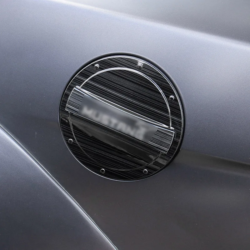 Black QHCP Fuel Tank Covers Gas Lid Filler Cap Exterior Parts Tank Cap Cover Stainless Steel For Ford Mustang - Цвет: Black