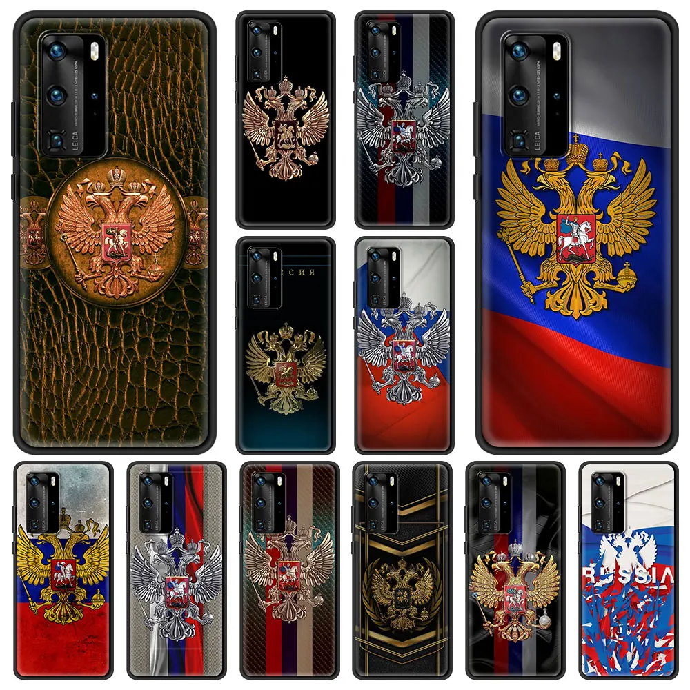 

Russia Russian Flags Phone Case Cover Bag For Huawei Y6 Y7 2019 P30 Pro P40 Lite E P Smart Z Silicon TPU Shockproof Shell Fundas