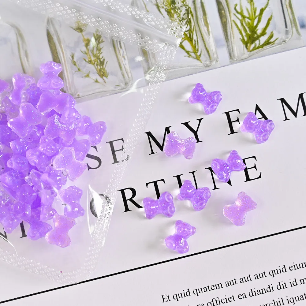 

50pcs/lot 4Colors Nail Art Resin Gummy Bear Decorations Polish UV Gel DIY Ornaments Manicure Charms Acrylic 3D Accessories RS-DD