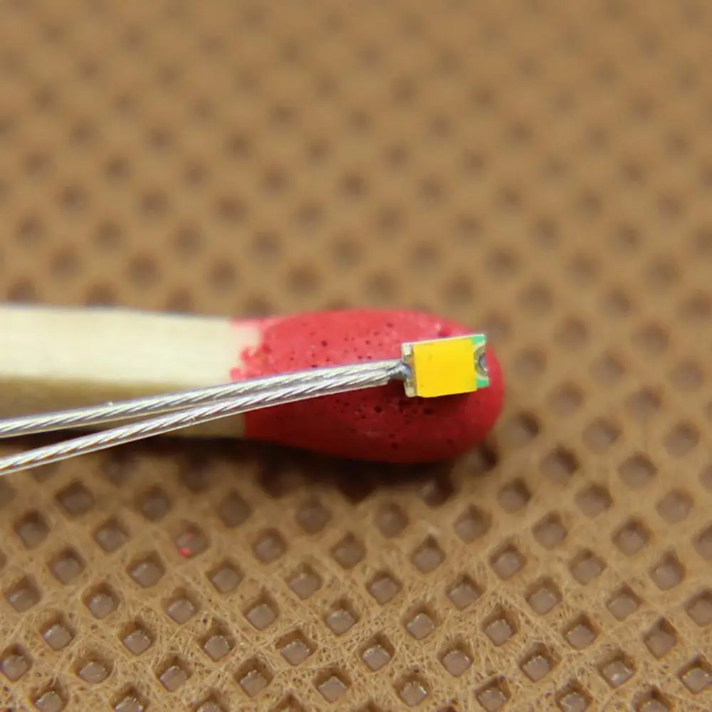 Предварительно припаянные Проводные микро лицевые светодиоды T0805WM 20 шт. теплый