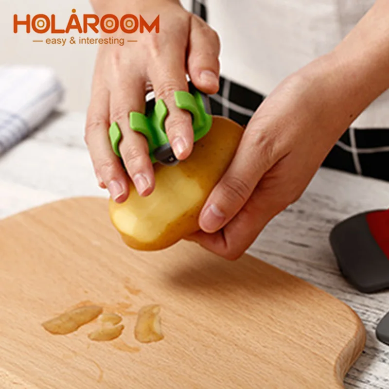Holaroom нож для очистки фруктов из нержавеющей стали лимон грейпфрут фрукты слайсер Двойные Пальцы резак быстро зачистки Кухонные гаджеты