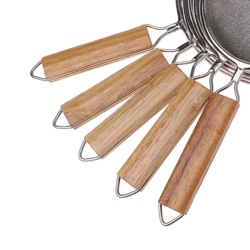 2020 новый двойной сетчатый фильтр из нержавеющей стали Дуршлаг Сито деревянная