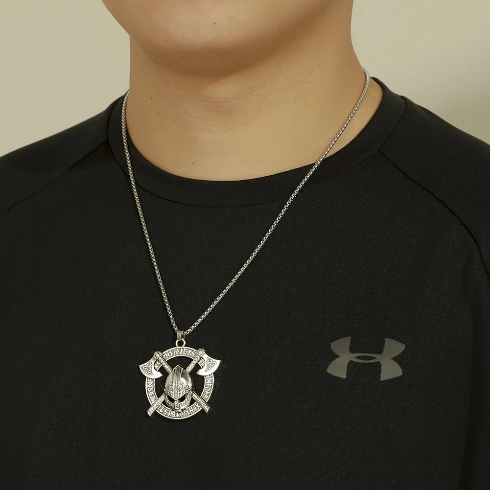 Dawapara мужчин топор шлем ожерелье Одина Ворон славянский амулет Taliman ювелирные