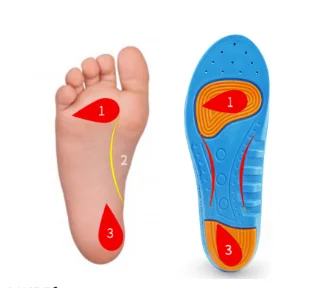 Saudefoot Acupressure Sport Insoles for Flat feet Orthotic PU Insole Men Women Shock Absorption Pads | Обувь