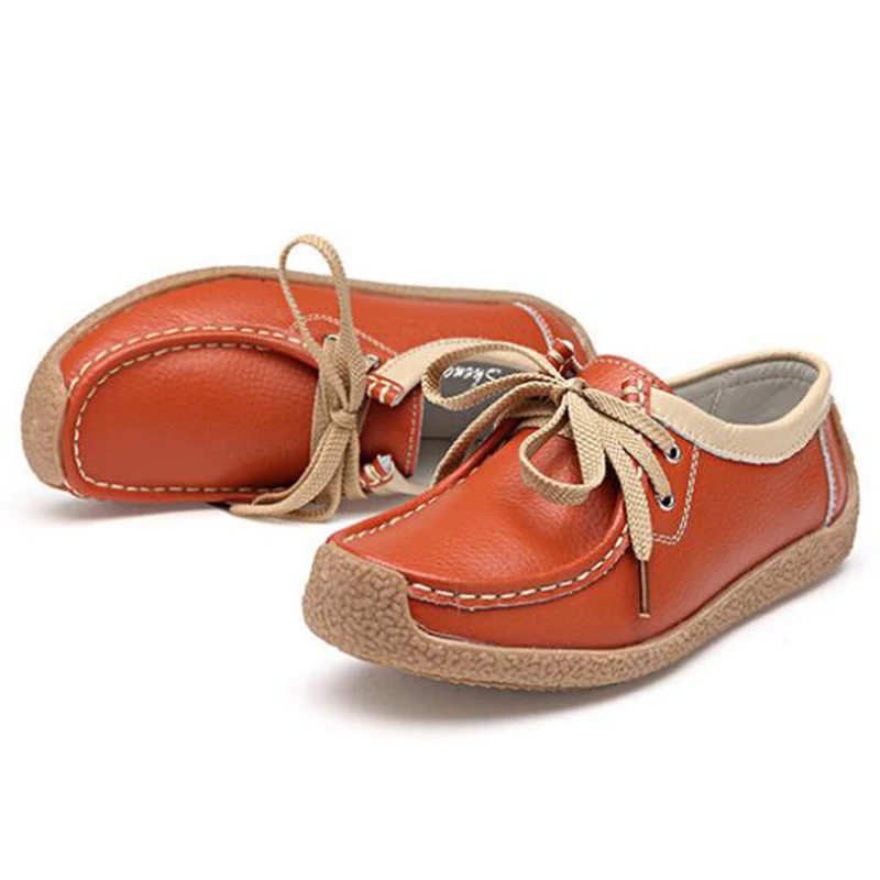 

four seasons Leather mother shoes soft bottom peas Shoes female Non-slip casual Shoes flat Shoes large size Women's Shoes y734