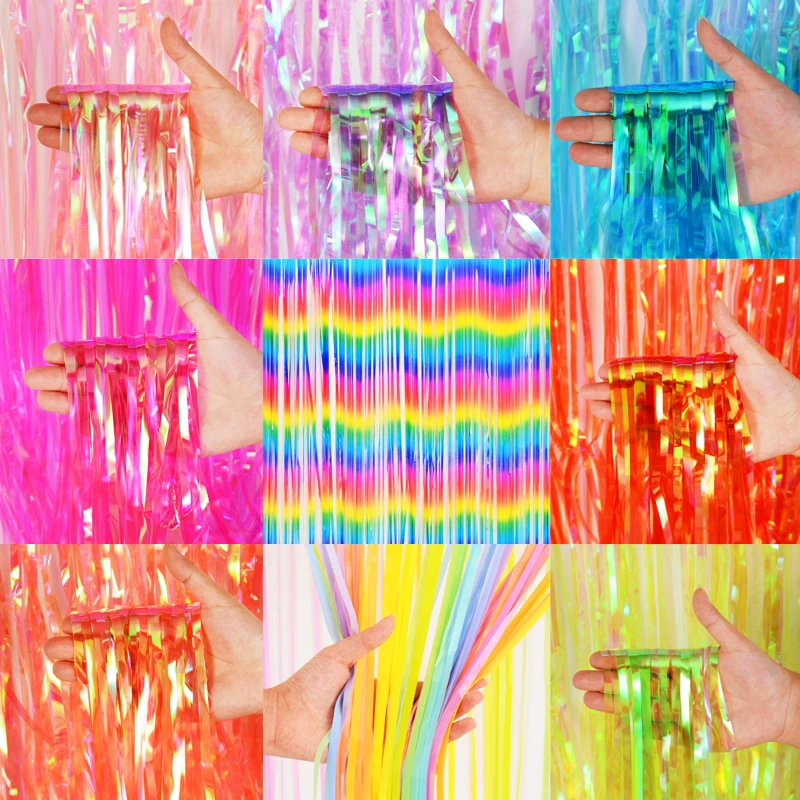 Backdrop Square Curtains Bachelorette Party Glitter Tinsel Fringe Baby Shower Birthday Wedding  Anniversary Decoration