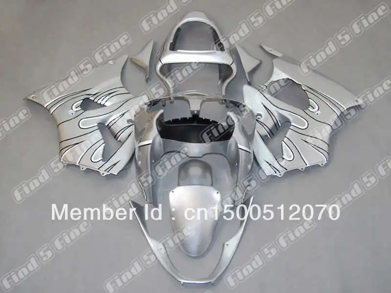 

Black White Flame Silver For KAWASAKI ZX6R 00 01 02 ZX 6R 00-02 ZX-6R 2000 2001 2002 2000-2002 ABS Fairing Kit