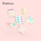 Эмалированные булавки Band Aid Happy Crazy Pill, индивидуальные, любовь, исцеление, лечение, лечение, брошь, значок на лацкан, сумка, мультяшное ювелирное изделие, подарок для женщин и девочек