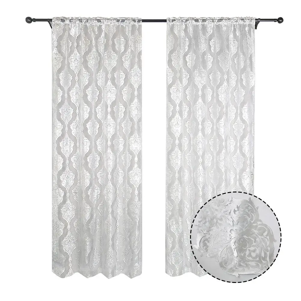 1 шт. 100*200 см прозрачная занавеска вуаль полупрозрачная из тюля с алюминиевой