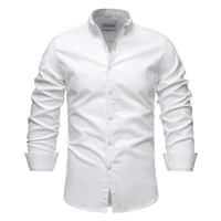 2021 spring and autumn new high quality mens solid single breasted slim business casual long sleeved mens shirts