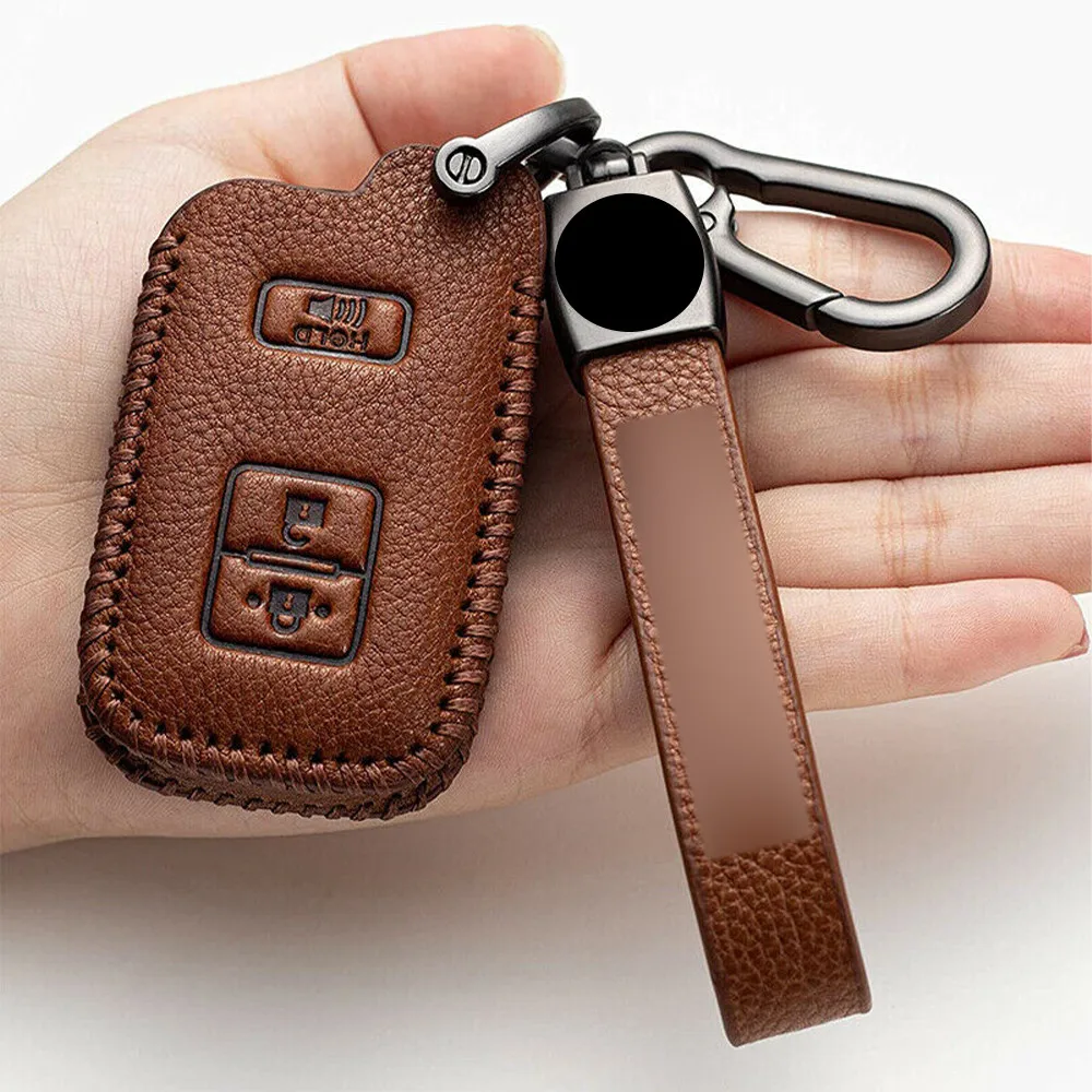 Кожаный Автомобильный смарт-брелок для ключей с 3 кнопками чехол держатель