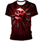 Мужская футболка с принтом черепа и головы темного ветра, Повседневная футболка с круглым вырезом и 3D-принтом 110-6XL, Новинка лета 2021