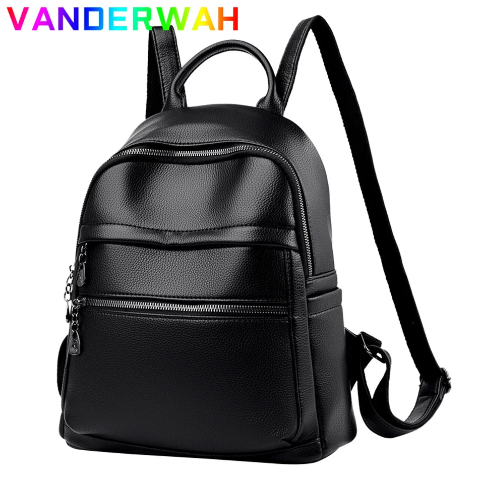 

Women's Backpacks High Quality PU Leather School Bag Softback Large Capacity Rucksack Travel Bagpack Female Backpacks Ladies