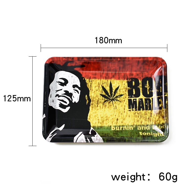 

18*12.5CM Weed Rolling Tray Herb Tobacco Tinplate Plate Discs Cake Storage Tray Smoking Cigarette Paper Kitchen Storage Tray