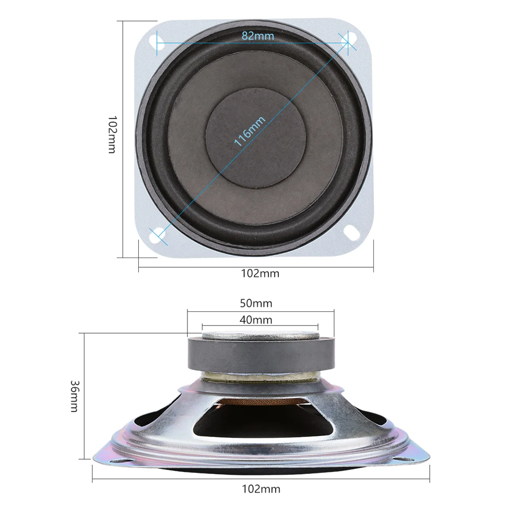 AIYIMA 2 шт. 4 дюймовый портативная аудио Колонка сабвуфер 6 Ом 10 Вт DIY домашний