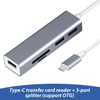 5 in 1 usb hub type to usb 3 0 tfmirco sd smart memory card reader support otg flash drive for macbook air pro pc usb c adapter