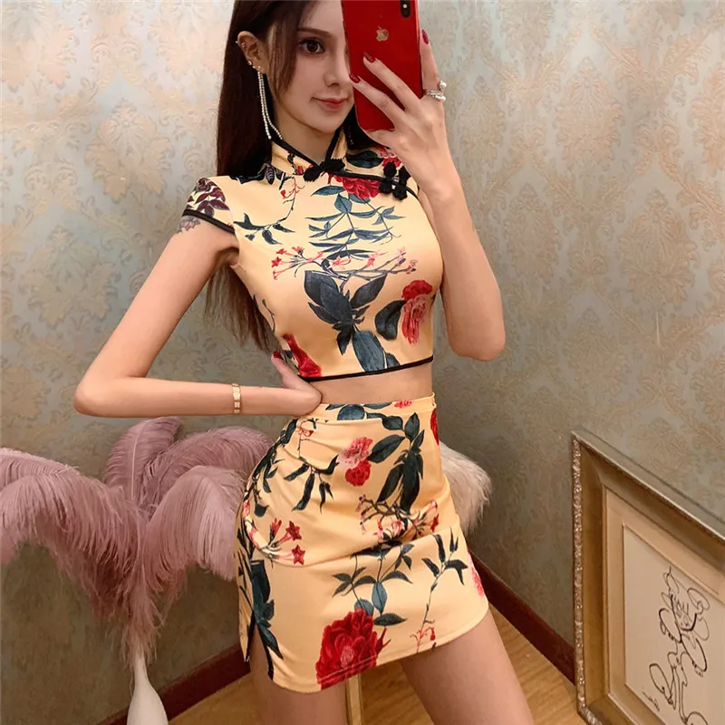 Новый Улучшенный комплект Чонсам в стиле ретро из 2 предметов 2019 модные вечерние