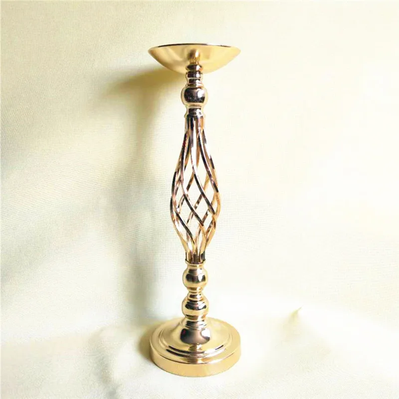 

52cm Golden Flower Stand Candle Holders Metal Candlestick Vase Table Centerpiece Event Flower Rack Road Lead Wedding Decor