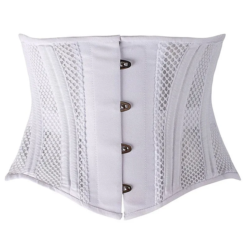 

Underbust Corset Women's 26 Steel Boned Short Torso Breathable Mesh Waist Cincher Waspie Corset for Weight