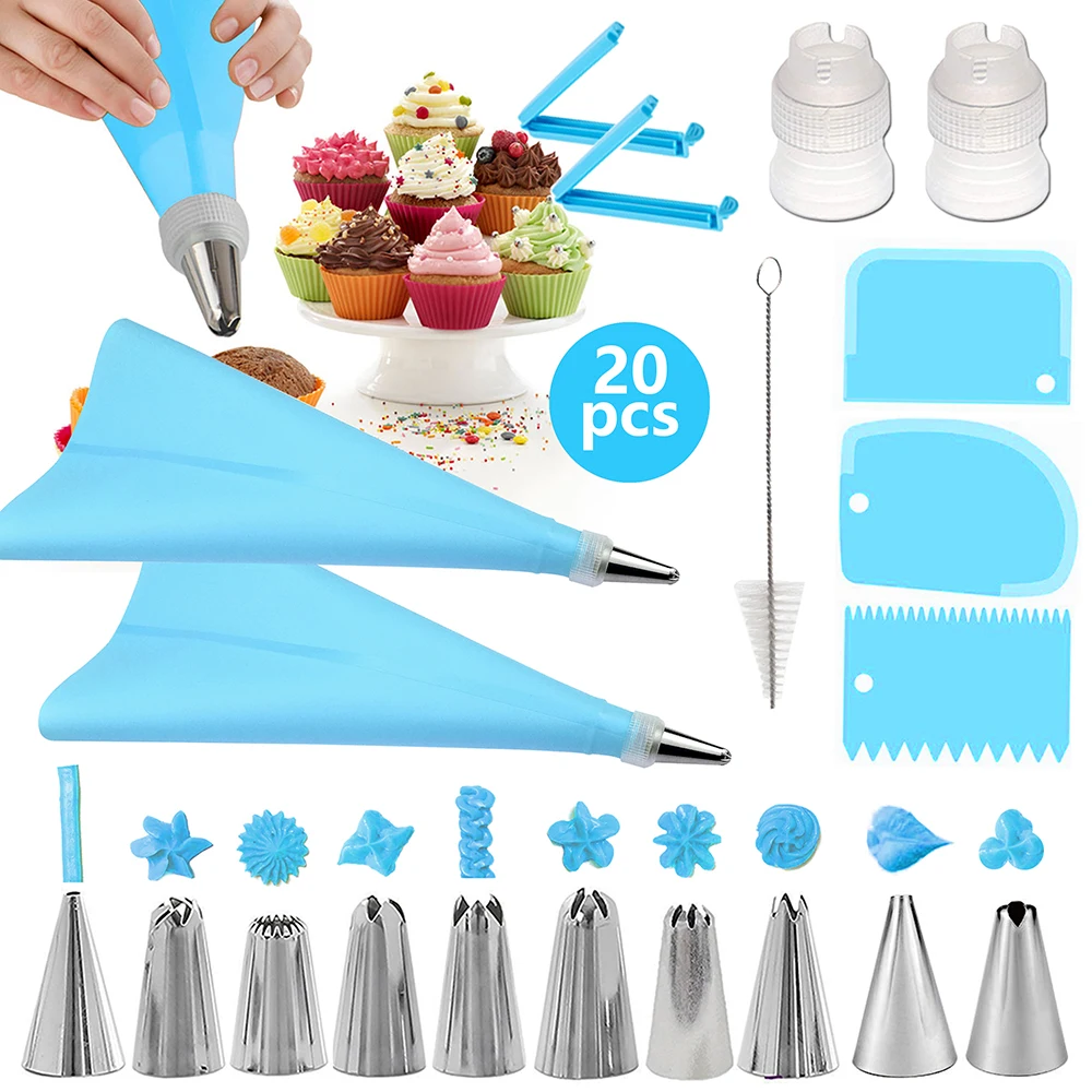 20 шт./компл. Набор насадок для кондитерского мешка сделай сам скребок конвертер