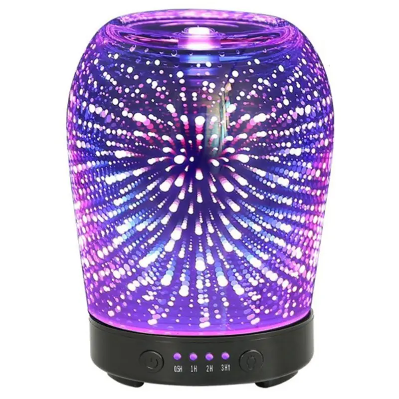 3D Firework Night Light Essential Oil Diffuser AU US UK EU Aroma Aromatherapy Fine Fog Humidifier Household Room Decor Car | Бытовая