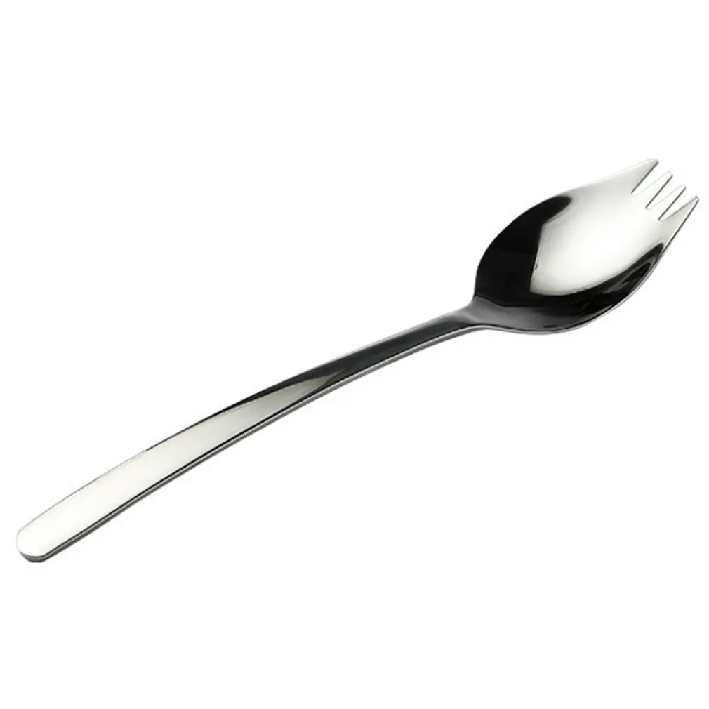 

21cm Spoon Fork Longhandle Reusable Stainless Steel Fruit Salad Ice Cream Dessert Tableware Outdoor Picnic Dinnerware Spork 1pcs