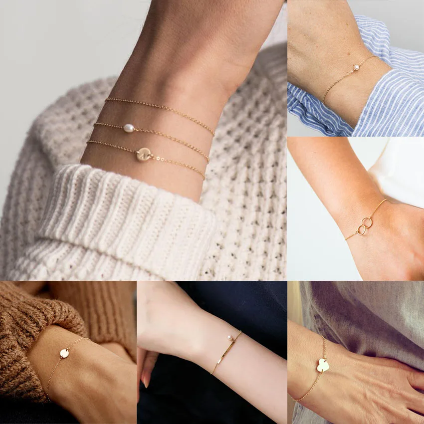 Простые круглые браслеты Femme Heart браслет с жемчужными подвесками pulseras mujer pulseira