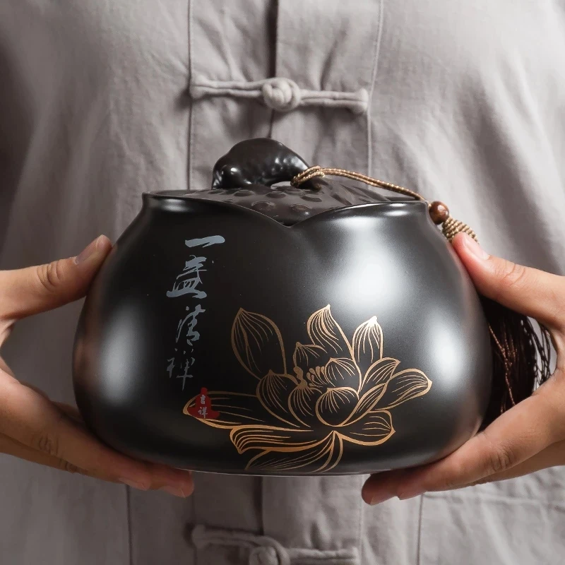 

Керамический контейнер для чая в стиле ретро, коробка для хранения чая Puer, банка для чая, банка для конфет, контейнер, коробка для хранения дл...