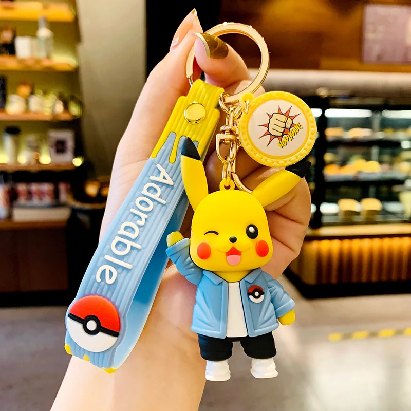 Подлинный новый аниме брелок Takara Tomy Pokemon мультяшный Пикачу Подвижная кукла кулон