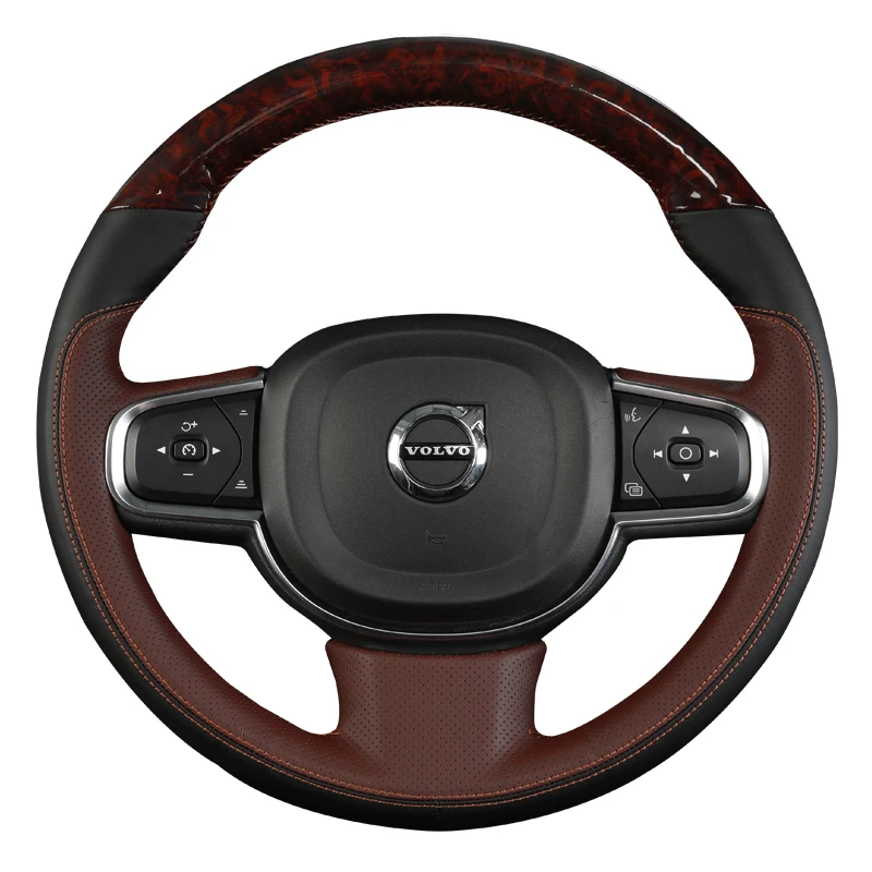 

DIY Hand-Stitched Carbon Fiber Leather Car Steering Wheel Cover for Volvo XC60 XC40 XC90 S60 S90 V60 V90 Interior Accessories