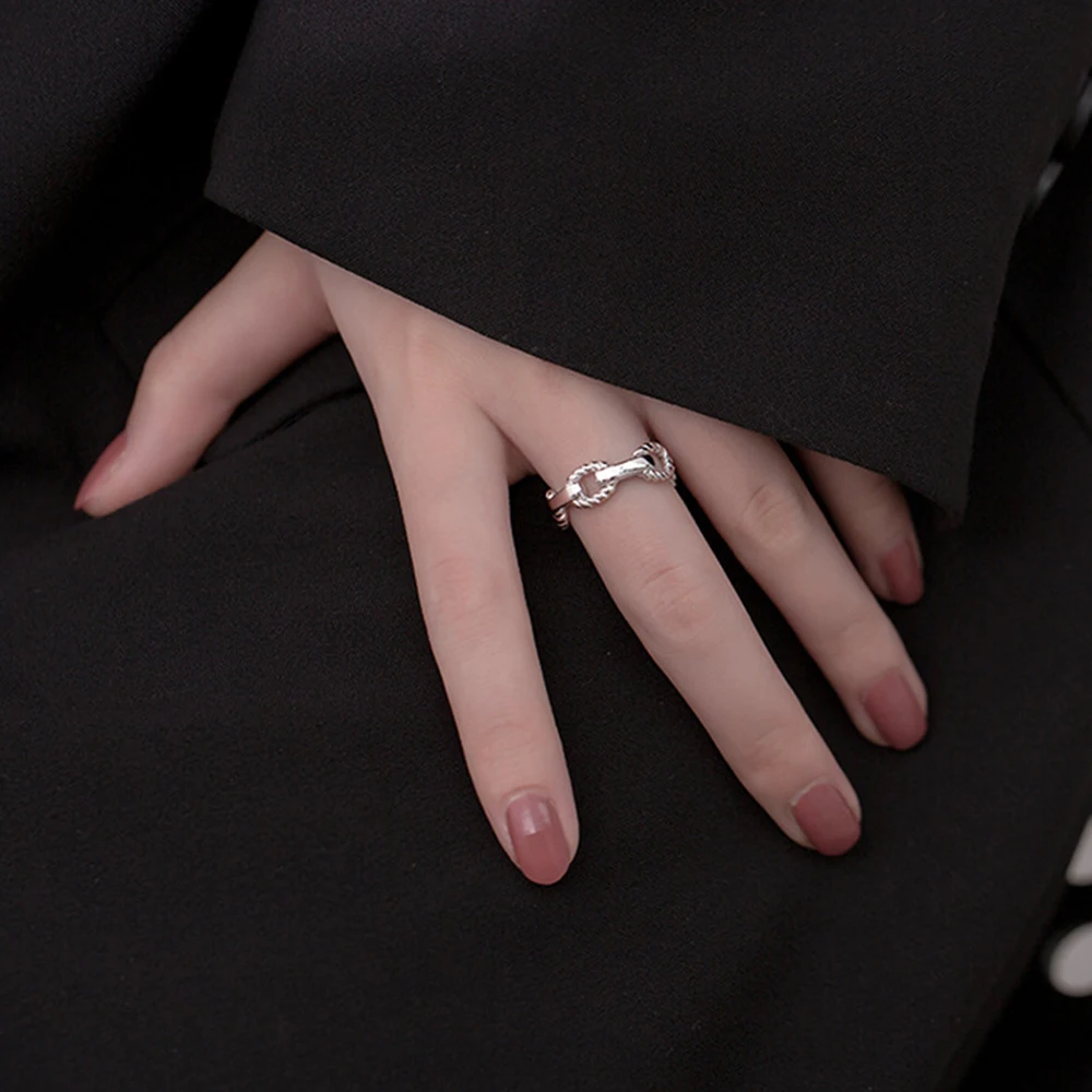 

925 silver light luxury open ring ins personality simple cold style niche design