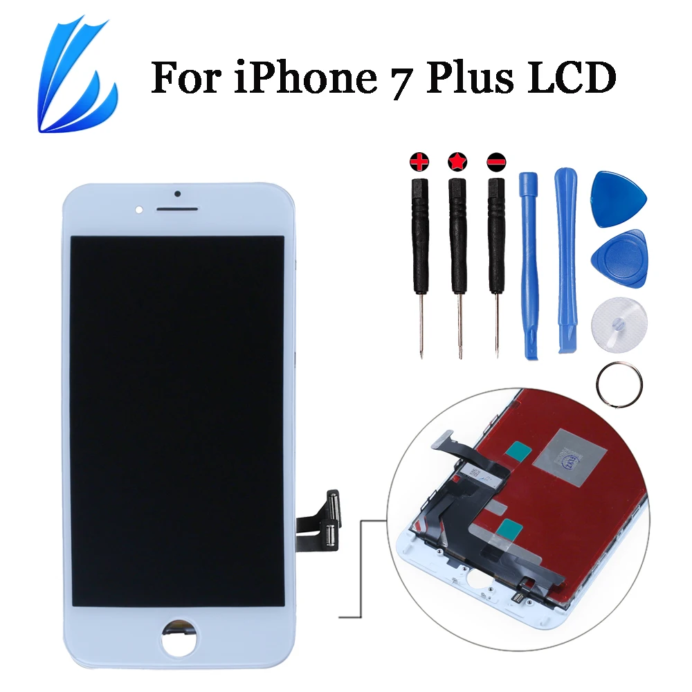 Без битых пикселей AAA Белый ЖК-дисплей для iPhone 7 Plus сенсорный экран Pantalla
