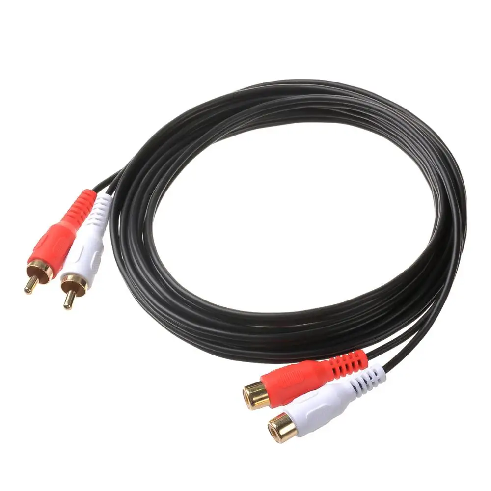 AV extension cable gold plate RCA Audio Extension Cable 2RCA Male to Female Red/White Connector | Электроника