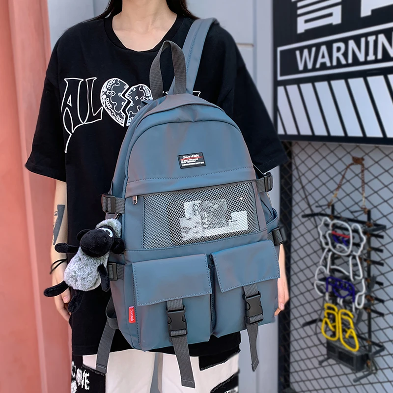 

New neutral waterproof nylon backpack Women's outdoor one-shoulder travel bag Laptop bag Casual light travel backpack mochila