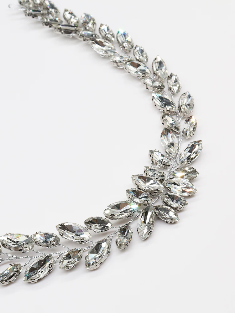 Роскошная Серебряная повязка на голову стразы тиара ручной работы свадебные