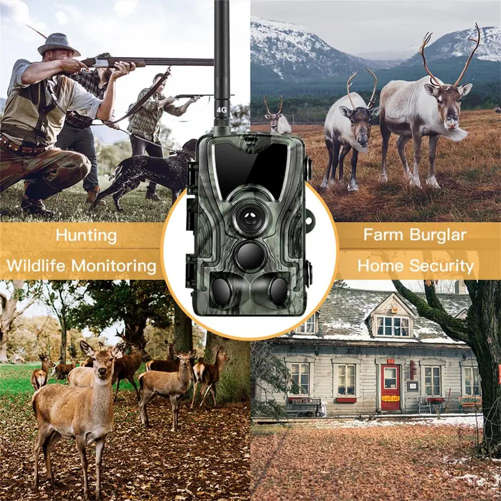 

HC801LTE 4G Hunting Trail Camera FTP SMTP MMS 20MP 1080P Wireless Wildlife Camera 0.3s IR Night Vision Waterproof Hunting Camera