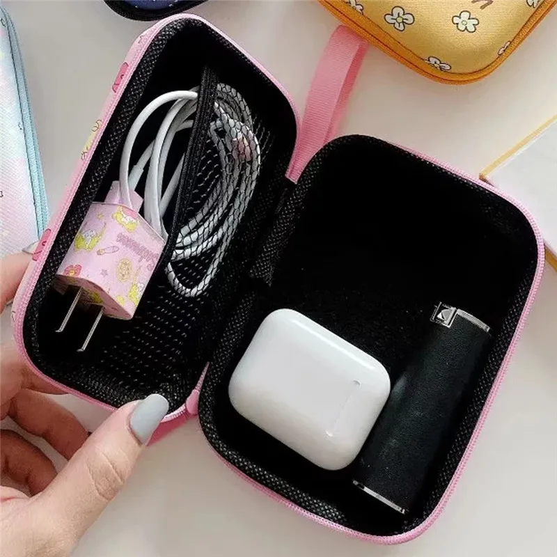 Жесткий чехол на молнии с мультяшным рисунком для наушников Airpods Redmi Airdots сумка