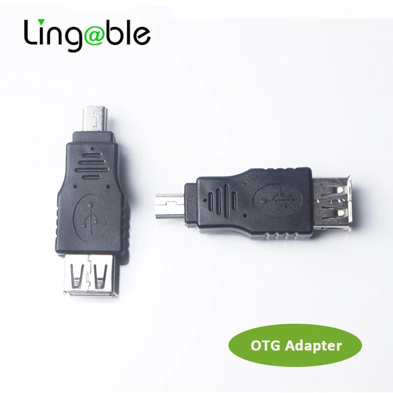 Lingable Оптовая Продажа Mini USB 5Pin штекер на 2 0 A гнездо OTG адаптер конвертер коннектор